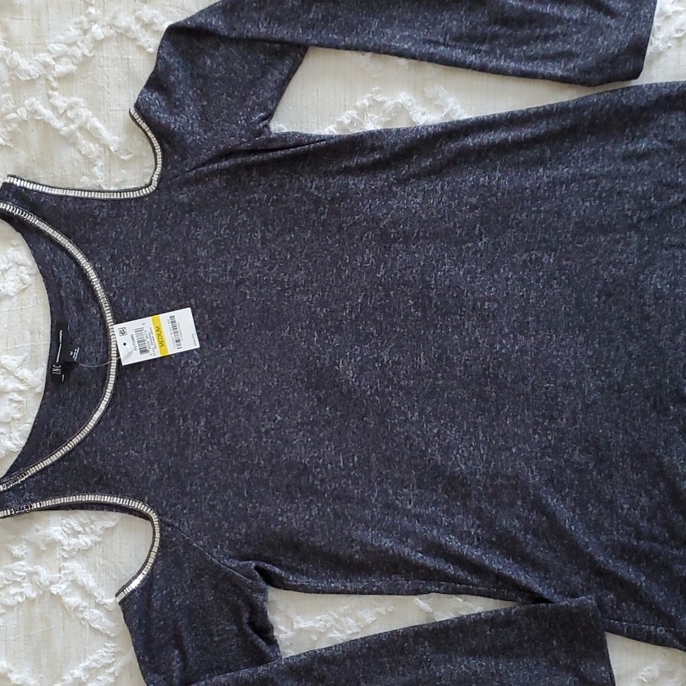 NWT INC Rhinestone long sleeve top